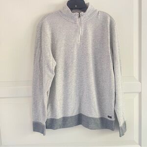 Faherty Gray Quarter-Zip Sweatshirt